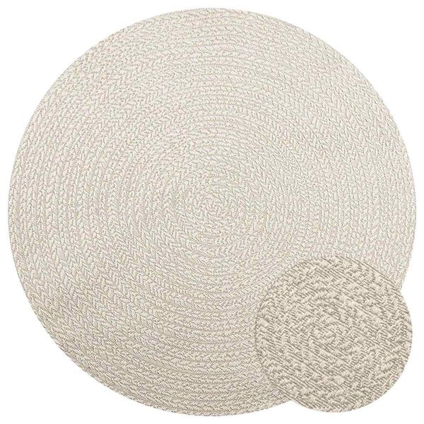 vidaXL Tapis ZIZUR cr&egrave;me &Oslash; 160cm aspect de jute int&eacute;rieur et ext&eacute;rieur