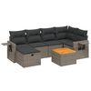 vidaXL Salon de jardin avec coussins 7 pcs gris r&eacute;sine tress&eacute;e