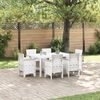 vidaXL Ensemble de salle &agrave; manger pour jardin 7 pcs Blanc Rattan Polt