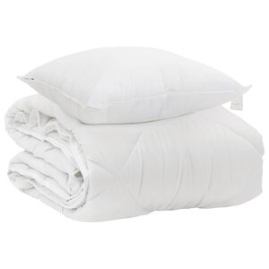 vidaXL Duvet toutes saisons avec oreiller 2 pcs Blanc Microfibre