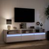 vidaXL Meuble TV mural avec LED blanc 180x31x45 cm