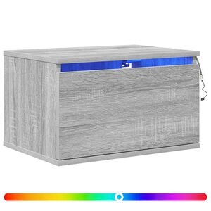 vidaXL Table de chevet murale avec lumi&egrave;res LED sonoma gris