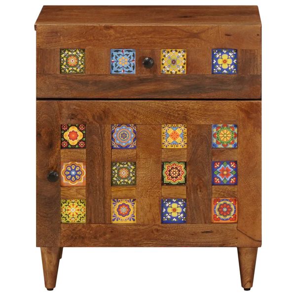 vidaXL Cabinet de chevet Marron 50 x 33 x 60 cm Bois de mangue massif