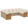 vidaXL Salon de jardin avec coussins 9 pcs beige r&eacute;sine tress&eacute;e