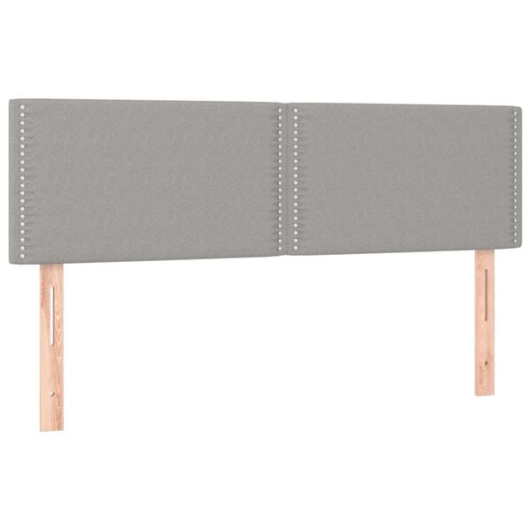 vidaXL T&ecirc;tes de lit 2 pcs Gris clair 72x5x78/88 cm Tissu