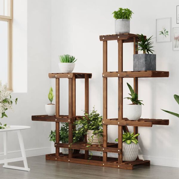 vidaXL Support à fleurs 95x25x96 cm bois massif de sapin