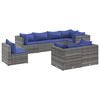 vidaXL Salon de jardin 8 pcs avec coussins Gris R&eacute;sine tress&eacute;e
