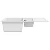 vidaXL &Eacute;vier de cuisine Granit Double lavabo Blanc