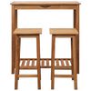 vidaXL Ensemble de bar 3 pcs Bois de chêne massif