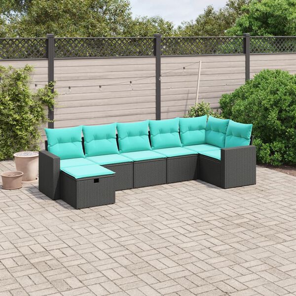 vidaXL Salon de jardin 8 pcs avec coussins gris r&eacute;sine tress&eacute;e