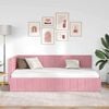 vidaXL Cadre de lit d'angle Rose 90 cm x 200 cm Velours
