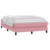vidaXL Sommier &agrave; lattes de lit avec matelas rose 140x220 cm velours