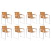 vidaXL Chaises de jardin lot de 8 avec coussins Bois d'acacia solide