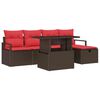 vidaXL Ensemble de canap&eacute; de jardin 6 pc Marron polyrotin