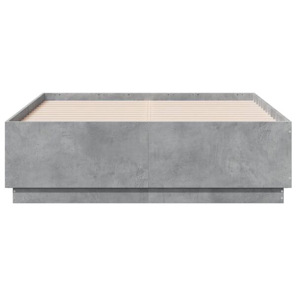vidaXL Cadre de lit sans matelas gris b&eacute;ton 120x190 cm
