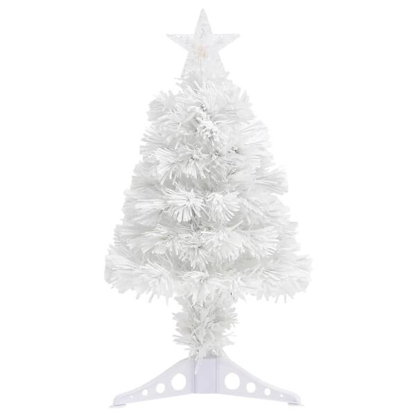 vidaXL Arbre de No&euml;l artificiel pr&eacute;-&eacute;clair&eacute; blanc 64 cm fibre optique