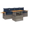 vidaXL Salon de jardin 5 pcs avec coussins gris r&eacute;sine tress&eacute;e