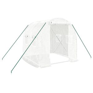 vidaXL Serre avec cadre en acier blanc 4 m&sup2; 2x2x2 m