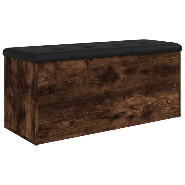 vidaXL Banc de rangement ch&ecirc;ne fum&eacute; 102x42x45 cm bois d'ing&eacute;nierie