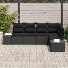 vidaXL Ensemble de canap&eacute; de jardin 5 pcs Noir polyrotin