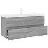 vidaXL Meuble lavabo avec bassin int&eacute;gr&eacute; Sonoma gris Bois d'ing&eacute;nierie