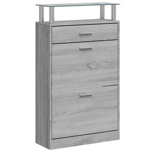 vidaXL Armoire &agrave; chaussures Sonoma gris 63x24x104 cm Bois d'ing&eacute;nierie