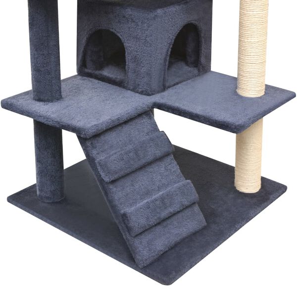 vidaXL Arbre à chat avec griffoirs en sisal 125 cm Bleu foncé