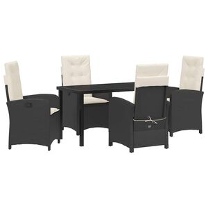 vidaXL Ensemble de salle &agrave; manger pour jardin 5 pc Noir polyrotin