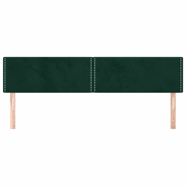 vidaXL T&ecirc;tes de lit Vert fonc&eacute; 200x5x78/88 cm Velours