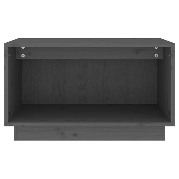 vidaXL Meuble TV Gris 60x35x35 cm Bois de pin massif