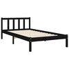 vidaXL Cadre de lit sans matelas noir 100x200 cm bois massif de pin