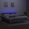 vidaXL Sommier &agrave; lattes de lit avec matelas LED Taupe 180x200 cm Tissu