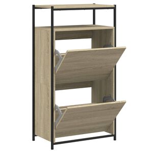 vidaXL Armoire &agrave; chaussures ch&ecirc;ne sonoma 60x34x112cm bois d'ing&eacute;nierie