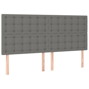vidaXL T&ecirc;te de lit Gris fonc&eacute; 180 x 5 x 118/128 cm Tissu