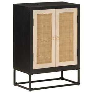 vidaXL Buffet noir 55x30x76 cm bois massif de manguier et fer