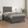 vidaXL Sommier &agrave; lattes de lit avec matelas gris 120x190 cm similicuir
