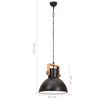 vidaXL Lampe suspendue industrielle 25 W Noir Rond 40 cm E27