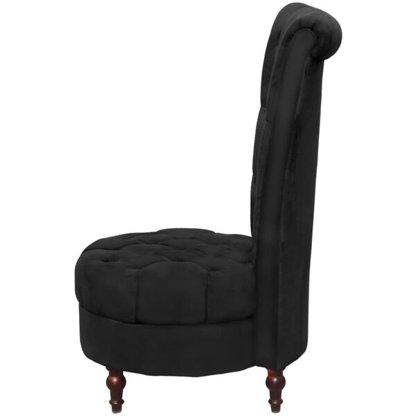 vidaXL Chaise de canap&eacute; avec dossier haut noir tissu