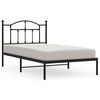 vidaXL Cadre de lit m&eacute;tal sans matelas avec t&ecirc;te de lit noir 100x190cm