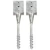 vidaXL Piquets au sol 2 pcs Argent&eacute; 12x12x56 cm Acier galvanis&eacute;