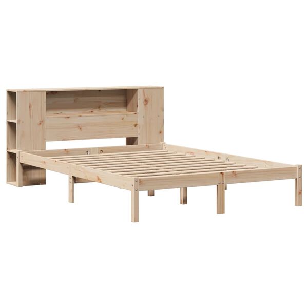 vidaXL Lit bibliothèque sans matelas 140x190 cm bois de pin massif