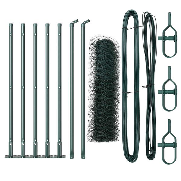 vidaXL Poteau de cl&ocirc;ture. Vert 10 x 0,5 m (maille de 50 mm)