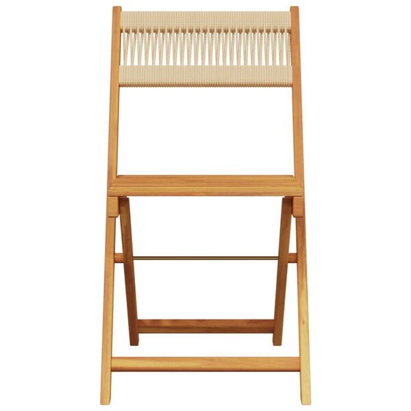 vidaXL Ensemble de bistro 3 pcs beige polypropyl&egrave;ne et bois massif
