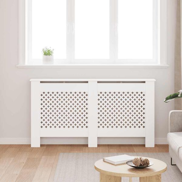 vidaXL Cache-radiateur Blanc 152x19x81,5 cm MDF