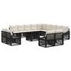 vidaXL Ensemble de canap&eacute; de jardin 14 pc Noir et blanc cr&egrave;me