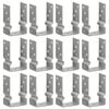 vidaXL Piquets de cl&ocirc;ture 12 pcs argent&eacute; 9x6x15 cm acier galvanis&eacute;