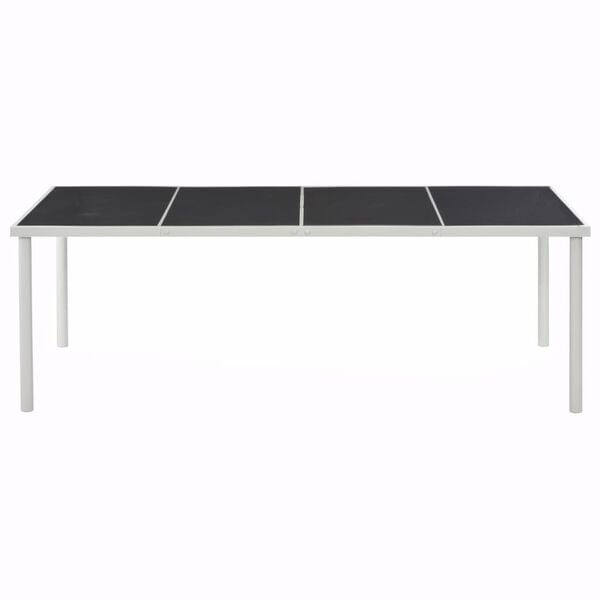vidaXL Table de jardin Noir 220x90x74,5 cm Acier