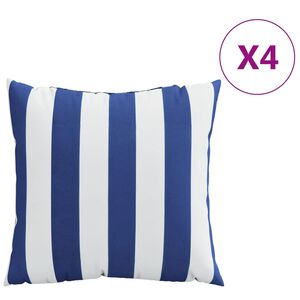 vidaXL Coussins d&eacute;coratifs lot de 4 bleu et blanc 40x40 cm tissu
