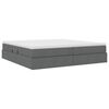 vidaXL Lit avec rangement et matelas Gris fonc&eacute; 200 x 200 cm Polyester