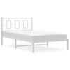 vidaXL Cadre de lit m&eacute;tal sans matelas et t&ecirc;te de lit blanc 107x203 cm